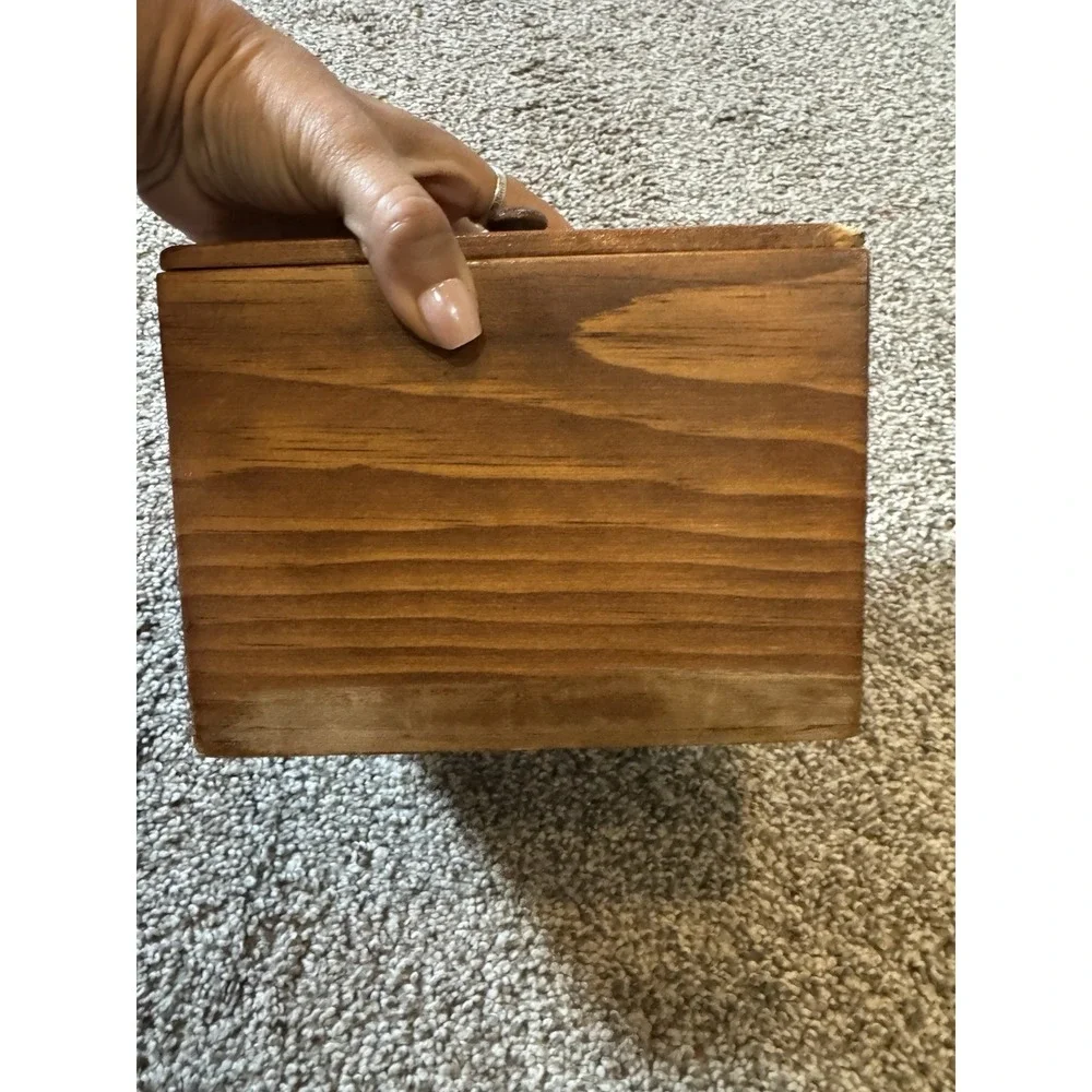 Vtg Wood Recipe Box 7